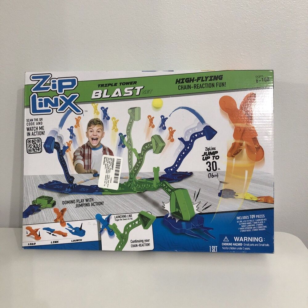 John Adams | ZipLinx - Triple Tower Blast Set: high-Flying Chain-Reaction Fun!